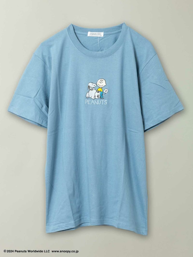 【PEANUTS】“スヌーピー”刺繍Tシャツ