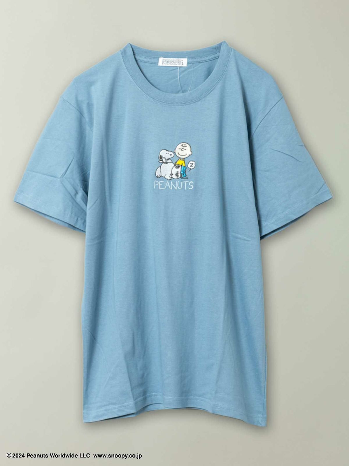 【PEANUTS】“スヌーピー”刺繍Tシャツ