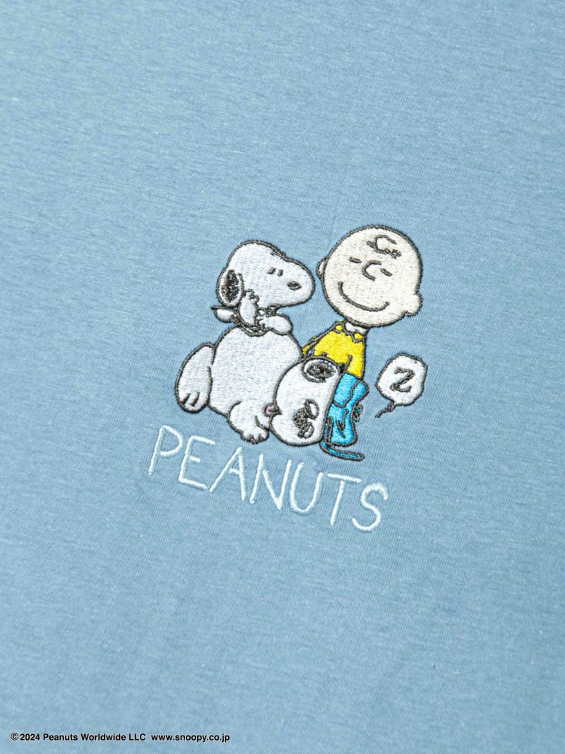 【PEANUTS】“スヌーピー”刺繍Tシャツ