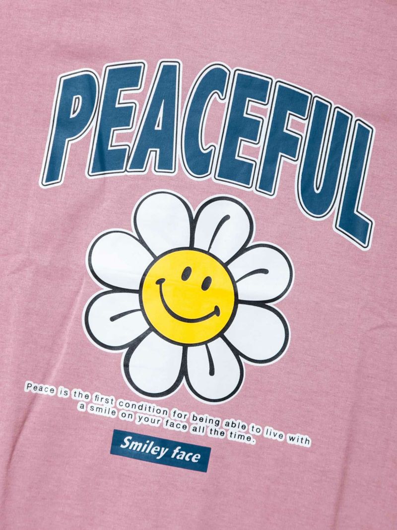 【SMILY FACE】“フラワースマイル”プリントTシャツ