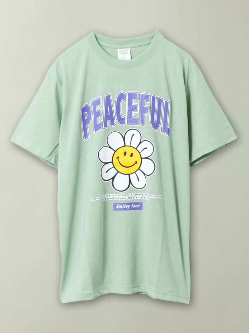 【SMILY FACE】“フラワースマイル”プリントTシャツ