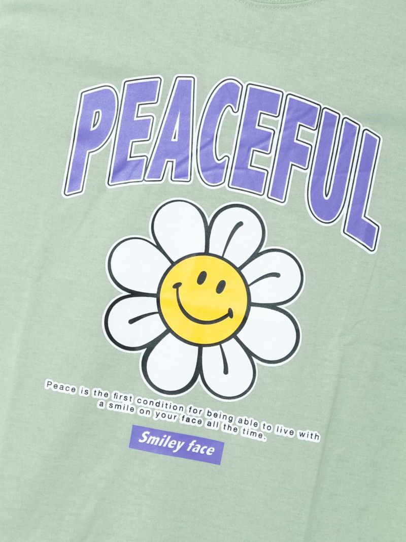 【SMILY FACE】“フラワースマイル”プリントTシャツ