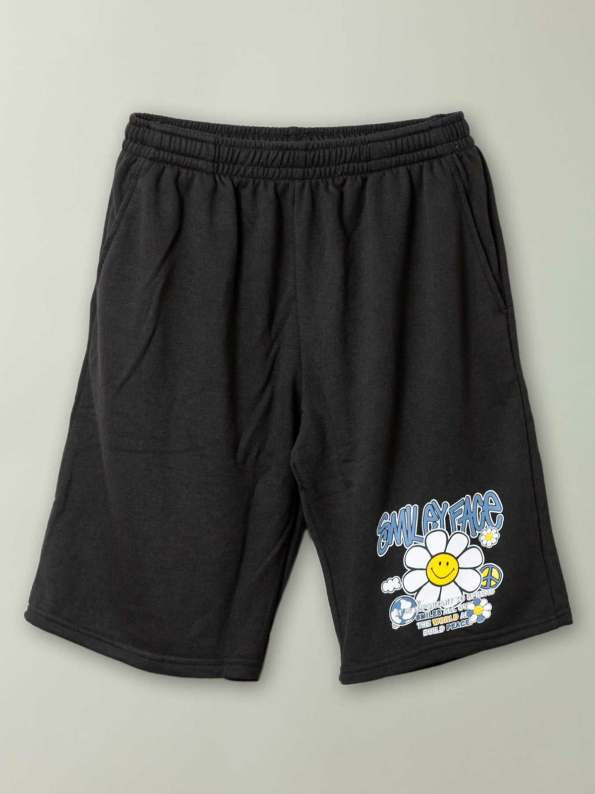 【SMILY FACE】“フラワースマイル”プリント裏毛スウェットショーツ