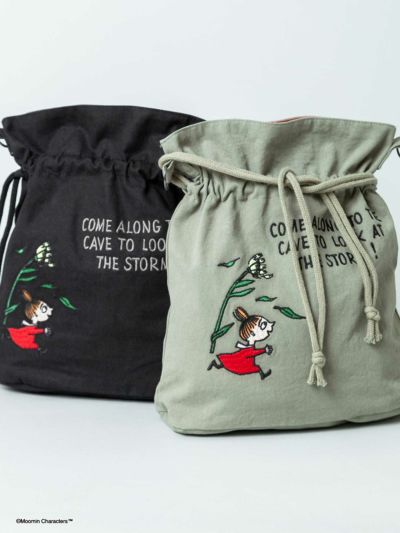 【JUICY×MOOMIN】<br>“リトルミイ”総刺繍2WAY巾着バッグ