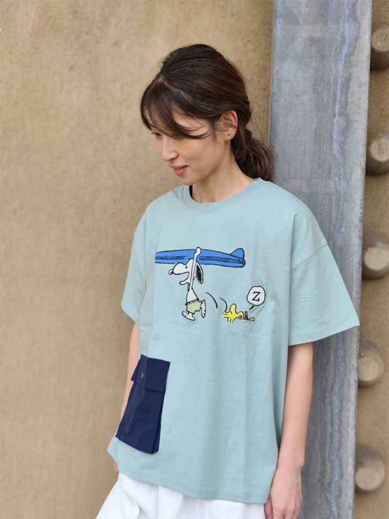 【JUICY×PEANUTS】≪100着限定≫“VINTAGE SNOOPY”ナイロンポケットTシャツ〔別注〕