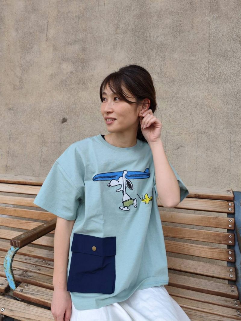 【JUICY×PEANUTS】≪100着限定≫“VINTAGE SNOOPY”ナイロンポケットTシャツ〔別注〕