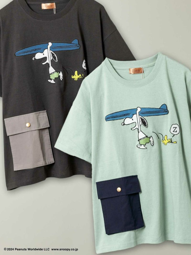 【JUICY×PEANUTS】≪100着限定≫“VINTAGE SNOOPY”ナイロンポケットTシャツ〔別注〕