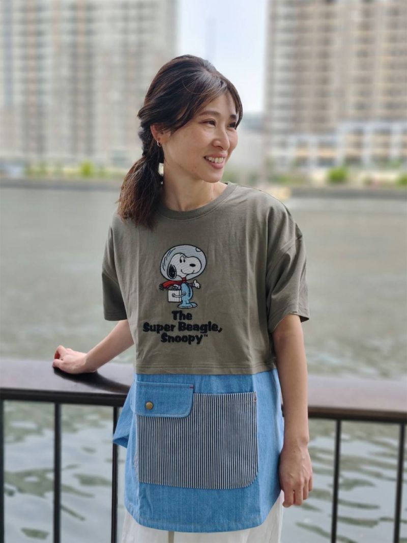 【JUICY×PEANUTS】≪100着限定≫“VINTAGE SNOOPY”デニム切替チュニック〔別注〕