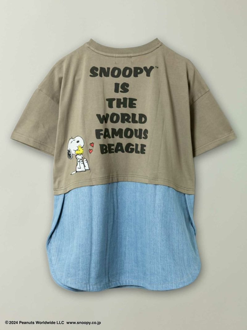 【JUICY×PEANUTS】≪100着限定≫“VINTAGE SNOOPY”デニム切替チュニック〔別注〕