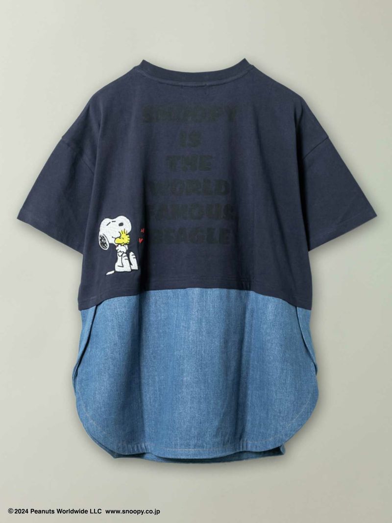 【JUICY×PEANUTS】≪100着限定≫“VINTAGE SNOOPY”デニム切替チュニック〔別注〕