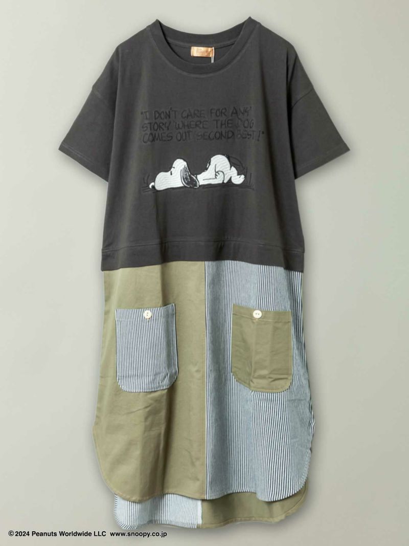 【JUICY×PEANUTS】≪100着限定≫“VINTAGE SNOOPY”デニム切替ワンピース〔別注〕