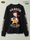 【VANSON×BETTY BOOP】“ベティ&パジー”刺繍入りロンT〔別注〕