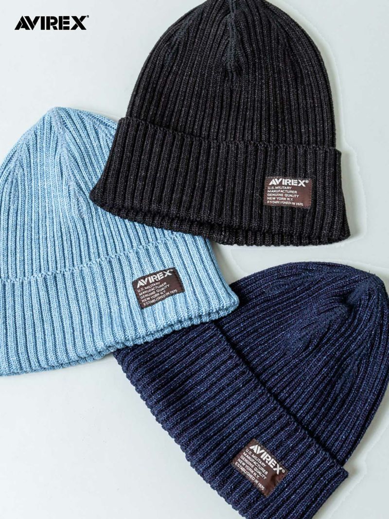 【AVIREX】INDIGO KNIT CAP