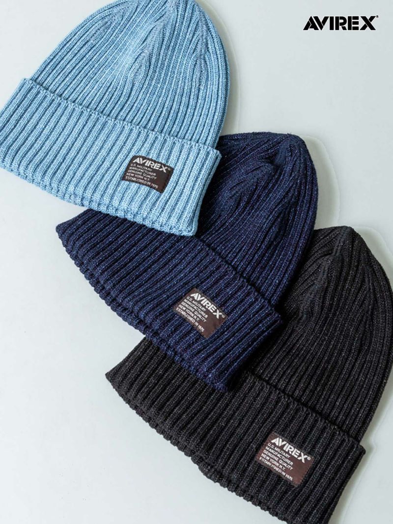 【AVIREX】INDIGO KNIT CAP