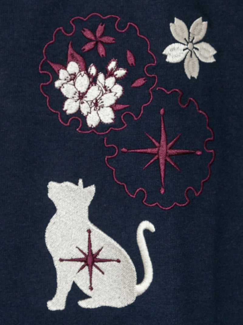 【雅結 -YuU-】“猫と桜の魔法陣”ちりめん遣いホルターネックキャミソール