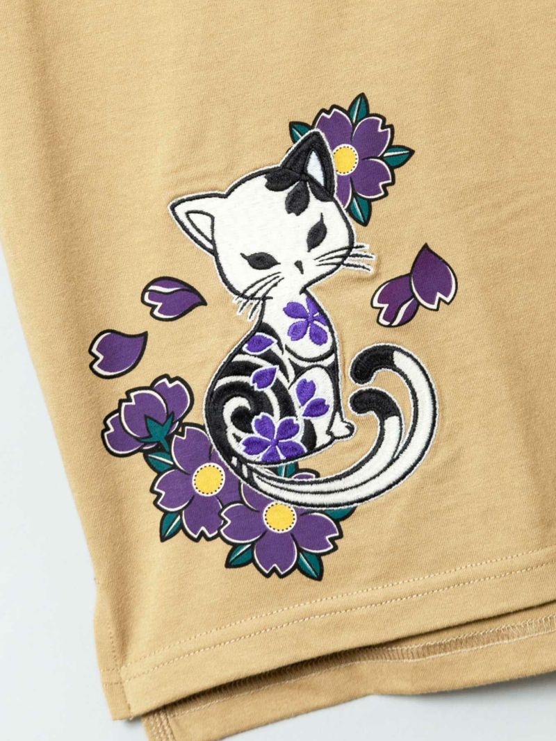 【SUMINEKO】“スミサクラ”刺繍入りTシャツ