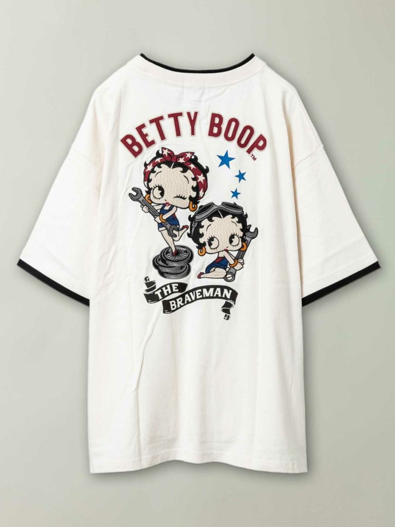 【The BRAVE-MAN×BETTY BOOP】“修理屋ベティ”刺繍入りポケットTシャツ