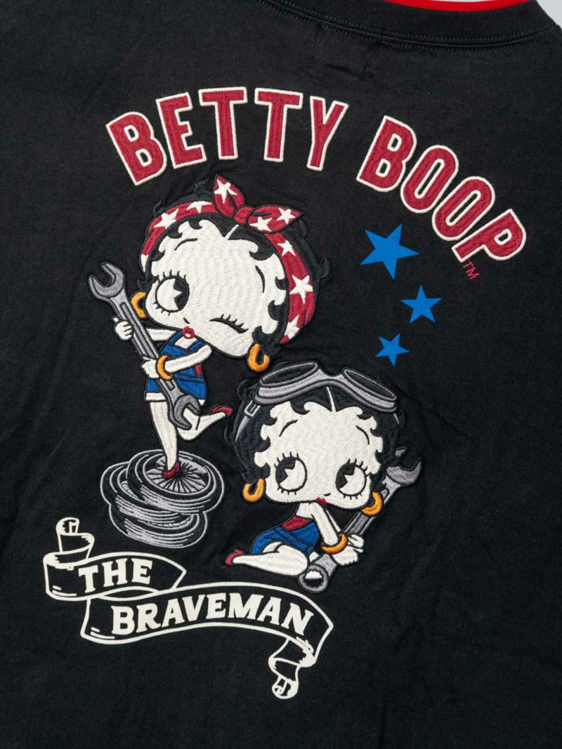 【The BRAVE-MAN×BETTY BOOP】“修理屋ベティ”刺繍入りポケットTシャツ