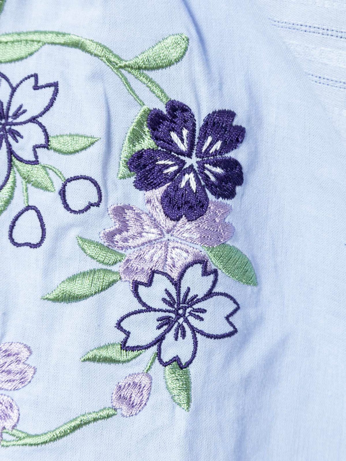 【雅結】桜と兎刺繍 半袖ブラウスパーカー