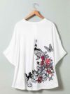 【今昔 -KON-JAKU-】“孔雀の花”総刺繍チュニックTシャツ