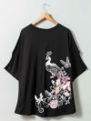 【今昔 -KON-JAKU-】“孔雀の花”総刺繍チュニックTシャツ