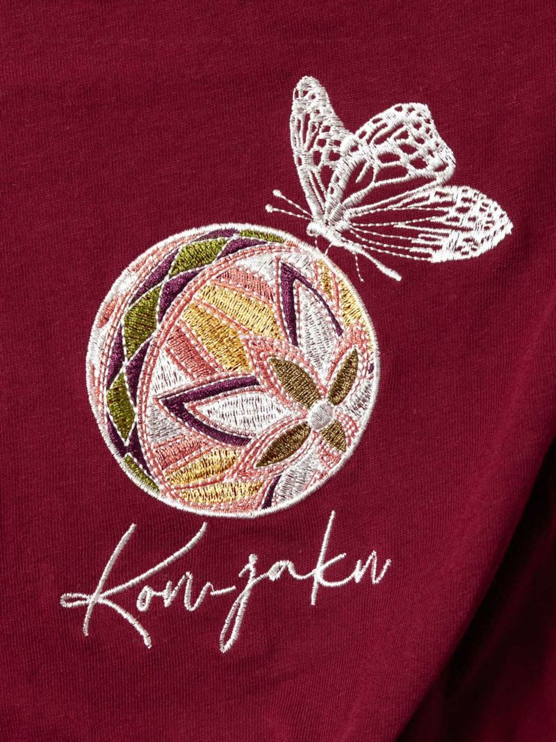 【今昔 -KON-JAKU-】“孔雀の花”総刺繍チュニックTシャツ