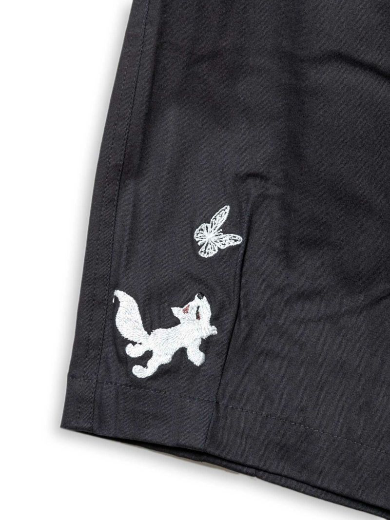 【今昔 -KON-JAKU-】“不思議な毛糸”総刺繍クロップド バルーンパンツ