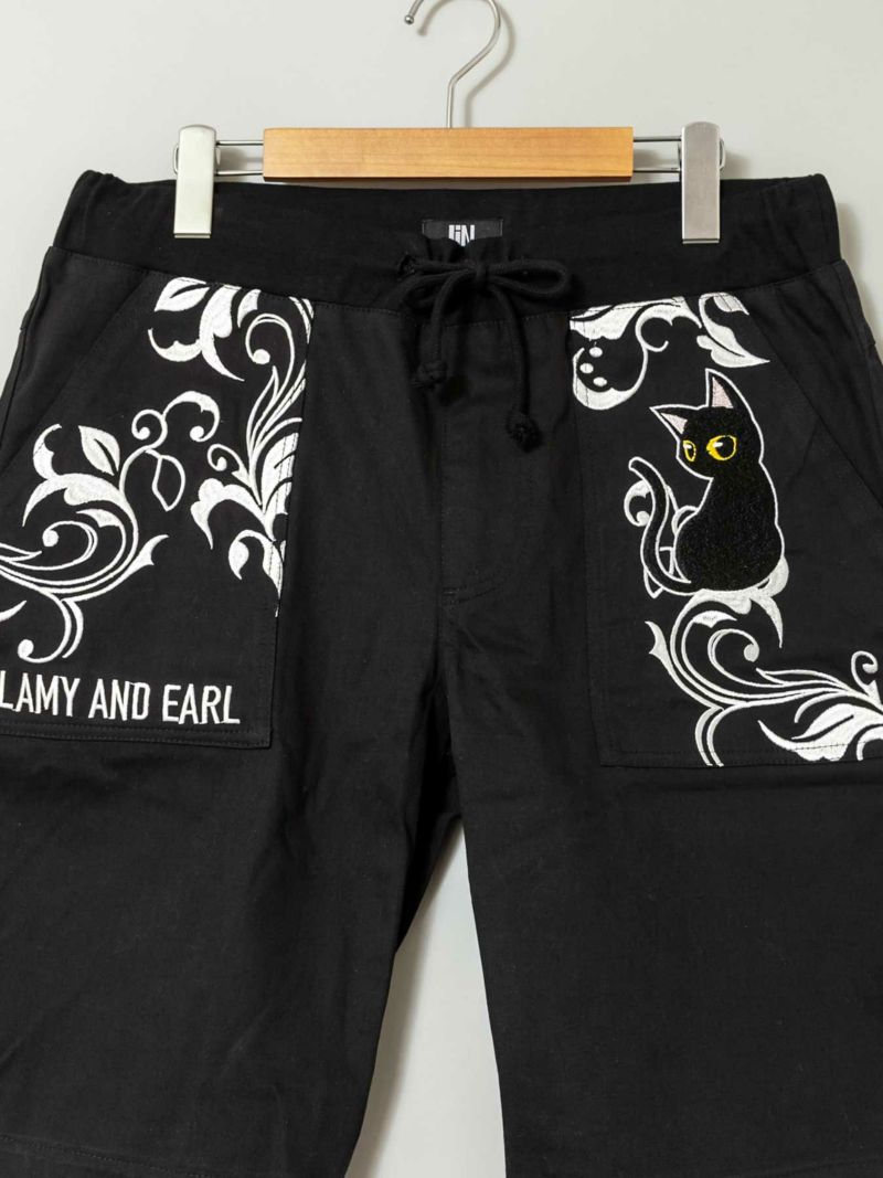 【LiN】“Lamy & Earl”総刺繍ツイルショートパンツ