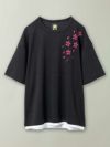 【雅結】桜刺繍フェイクレイヤードTシャツ