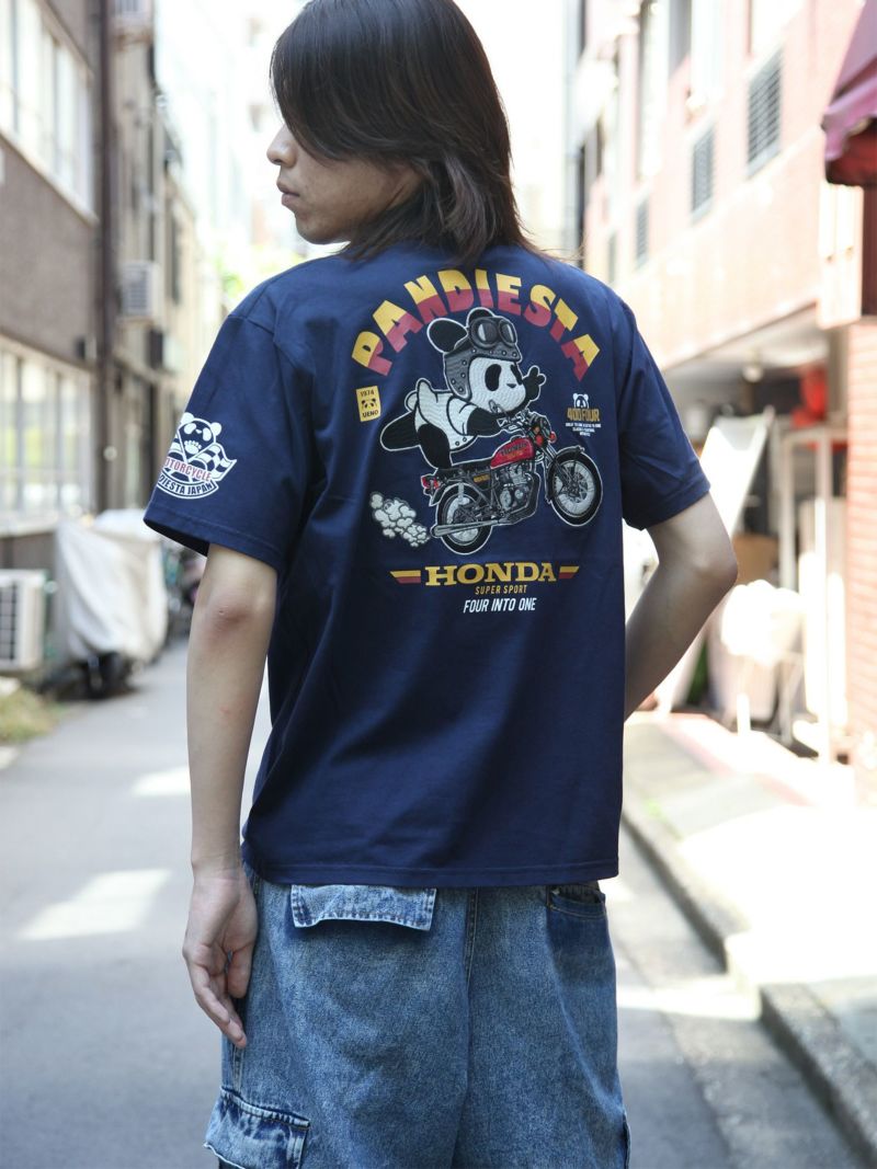 【HONDA×PANDIESTA JAPAN】“CB400FOUR TRICK RIDE”刺繍入りTシャツ