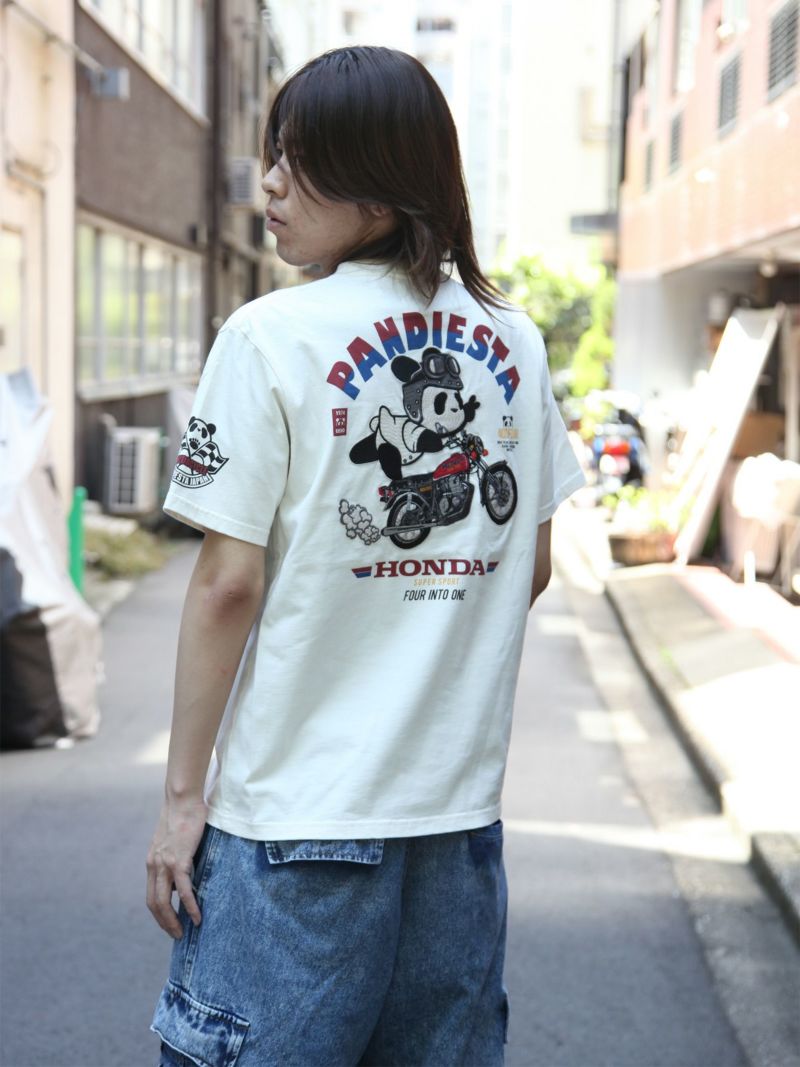 【HONDA×PANDIESTA JAPAN】“CB400FOUR TRICK RIDE”刺繍入りTシャツ