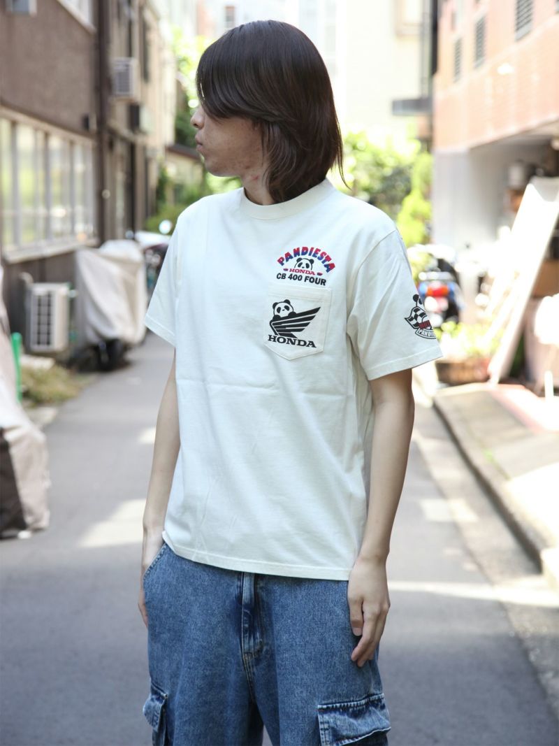 【HONDA×PANDIESTA JAPAN】“CB400FOUR TRICK RIDE”刺繍入りTシャツ