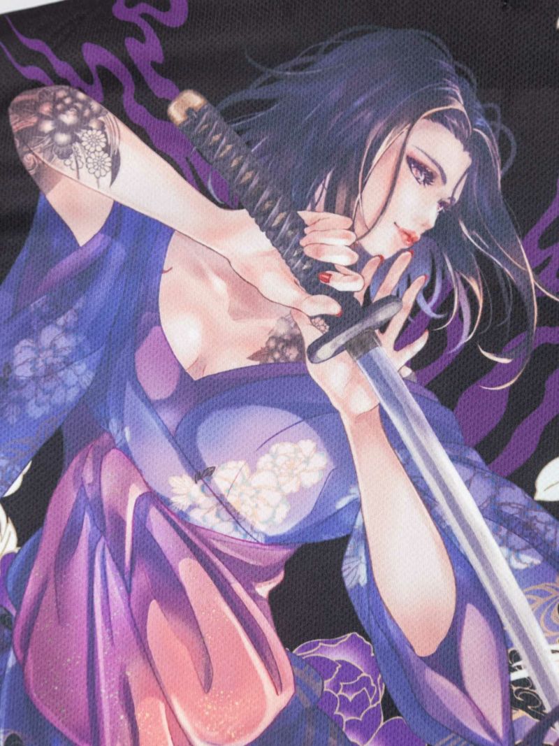 【抜刀娘 -美麗-】“一華＆結愛：女の戦”昇華転写プリントTシャツ