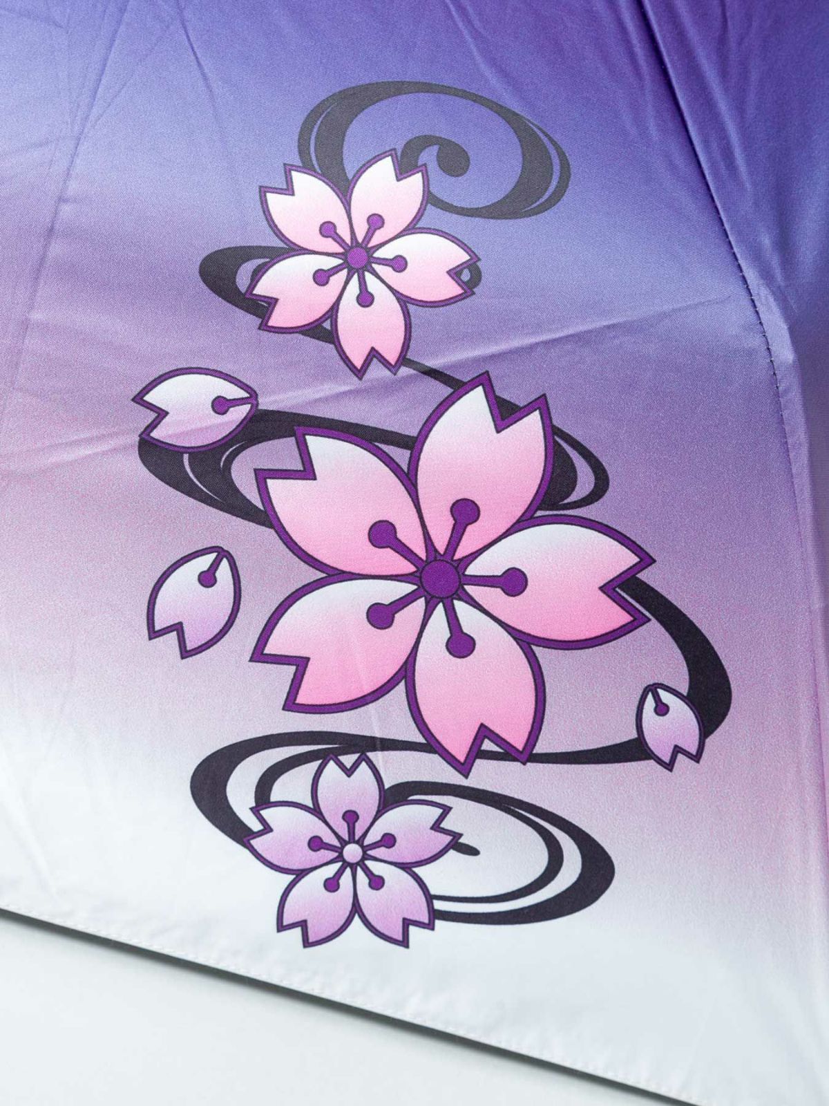 【雅結】“桜流水”グラデーションプリント晴雨兼用折りたたみ傘