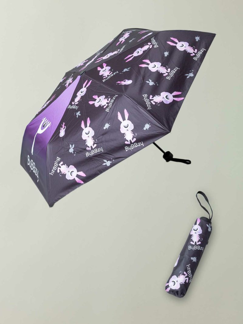【BuBBzu】“FUKIGEN”総柄プリント晴雨兼用折りたたみ傘