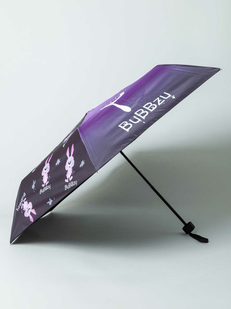 【BuBBzu】“FUKIGEN”総柄プリント晴雨兼用折りたたみ傘