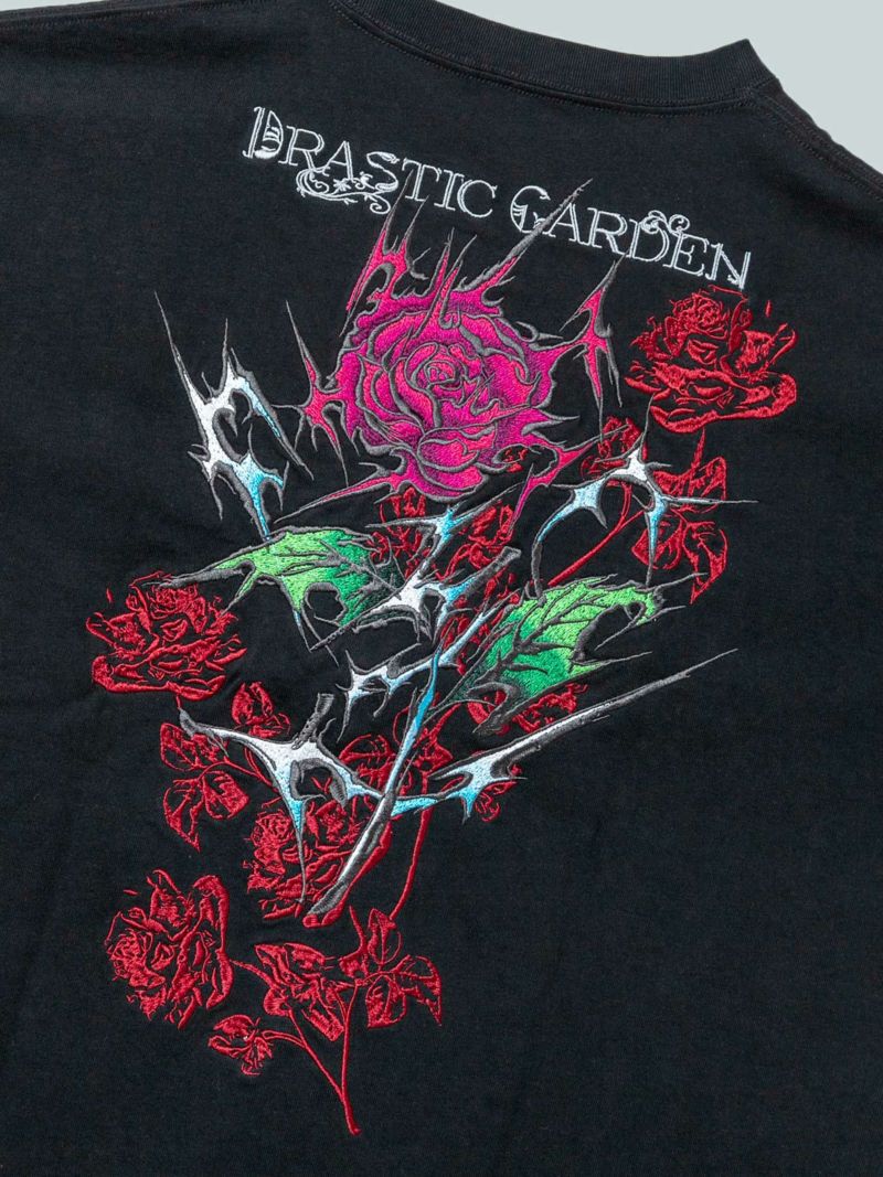 【DRASTIC GARDEN】“稲妻の薔薇”総刺繍Tシャツ