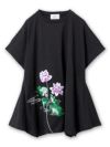 【雅結】“蓮と流水”総刺繍 変形Tシャツ