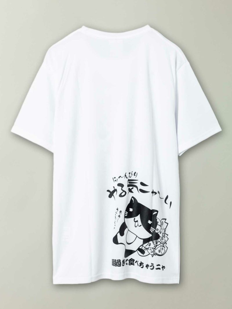 【NECOBUCHI-SAN】“今日もニャんばった”猫渕さんプリントDRYメッシュ素材Tシャツ