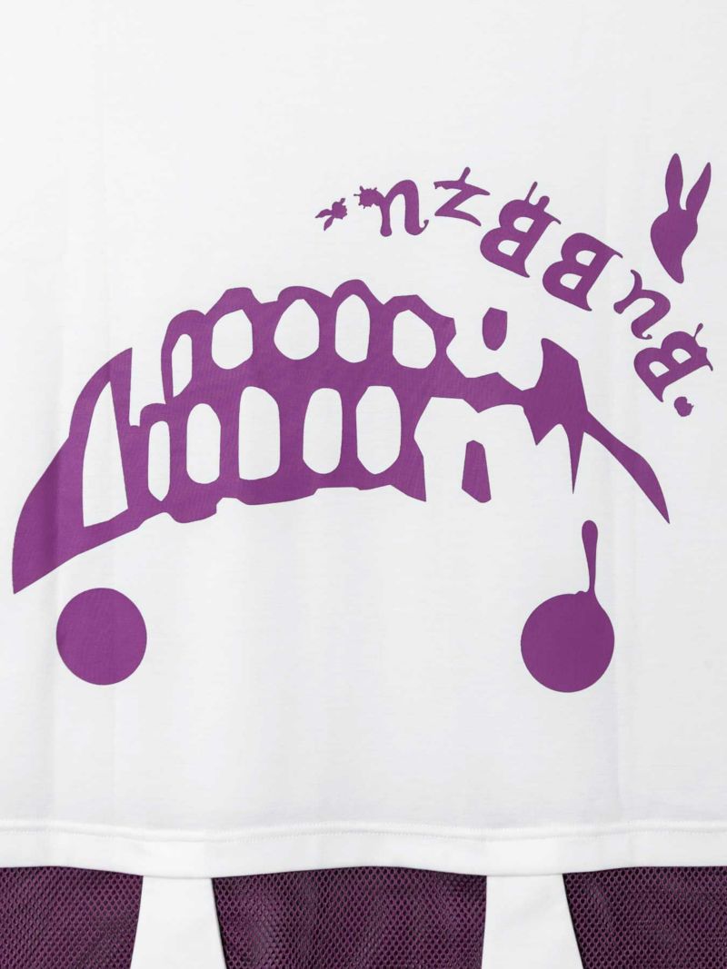 【BuBBzu】“逆さMARUMIE”メッシュ切替BIGシルエットTシャツ〔アームカバーセット〕