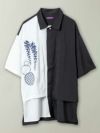 【雅結 -EN-】藤刺繍BIGシルエットフェイクレイヤード比翼5分袖シャツ