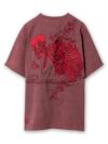 【絡繰魂】“桜がしゃどくろ”総刺繍ピグメント加工Tシャツ