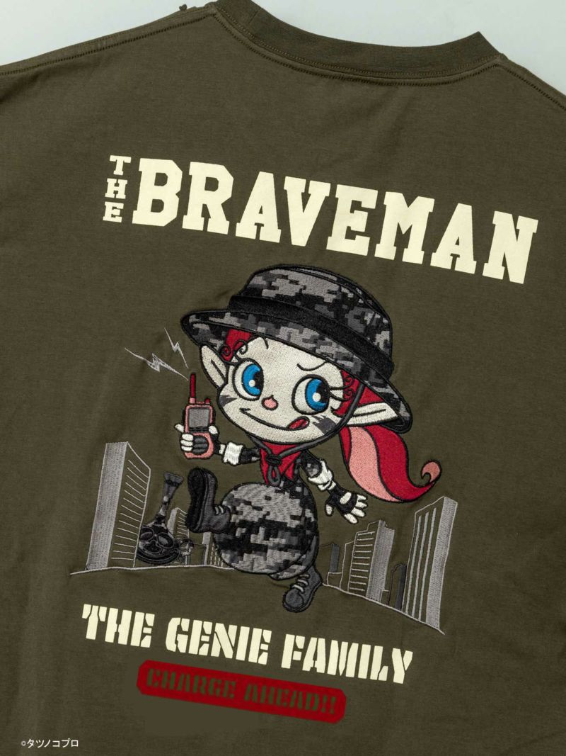 ＜タイムセール＞≪20%OFF≫【The BRAVE-MAN×ハクション大魔王】“アクビ×デジタルカモ”刺繍入りお揃いTシャツ〔別注〕≪返品・取寄対応不可≫