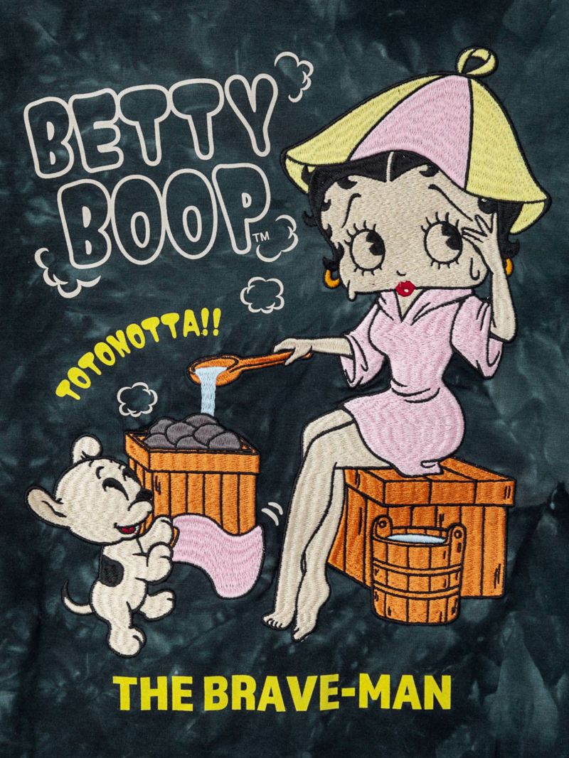 ≪30%OFF≫【The BRAVE-MAN×BETTY BOOP】“SAUNA：TOTONOTTA!!”ベティ＆パジー刺繍入りタイダイロンT〔別注〕≪返品・取寄対応不可≫