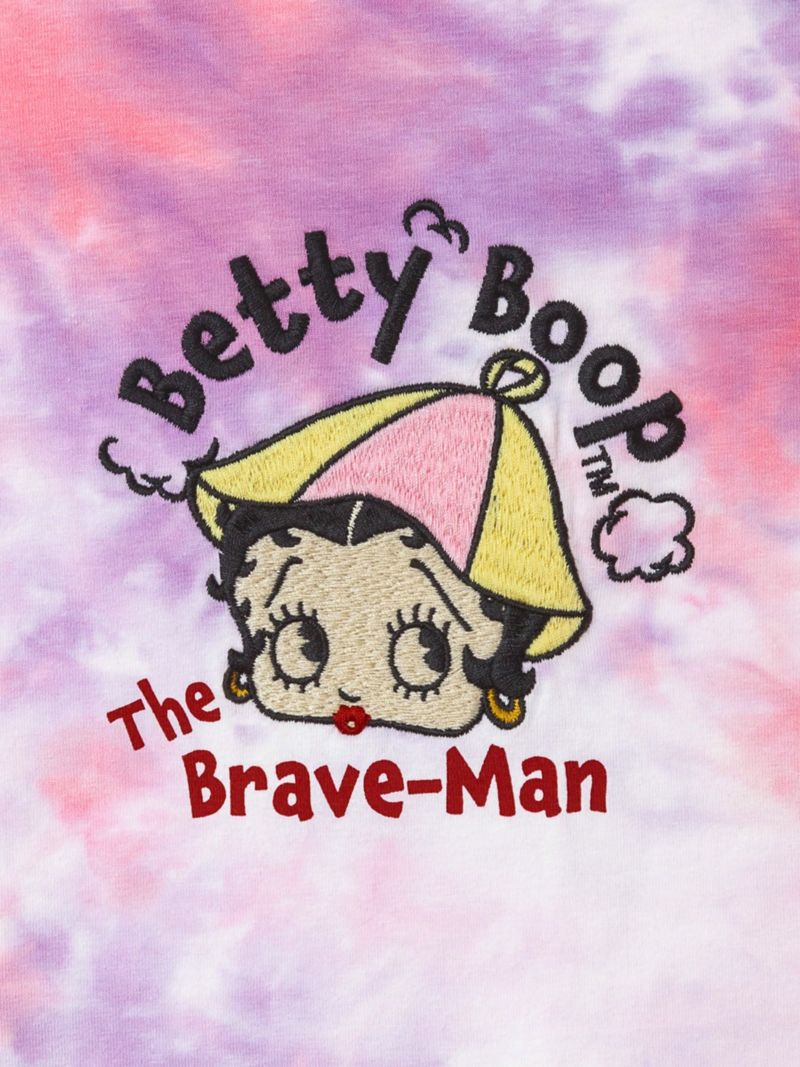 ≪30%OFF≫【The BRAVE-MAN×BETTY BOOP】“SAUNA：TOTONOTTA!!”ベティ＆パジー刺繍入りタイダイロンT〔別注〕≪返品・取寄対応不可≫