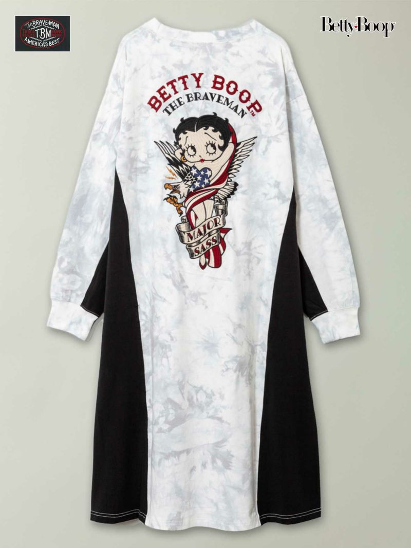 【The BRAVE-MAN×BETTY BOOP】“スター&ストライプ”総刺繍 配色切替ワンピース