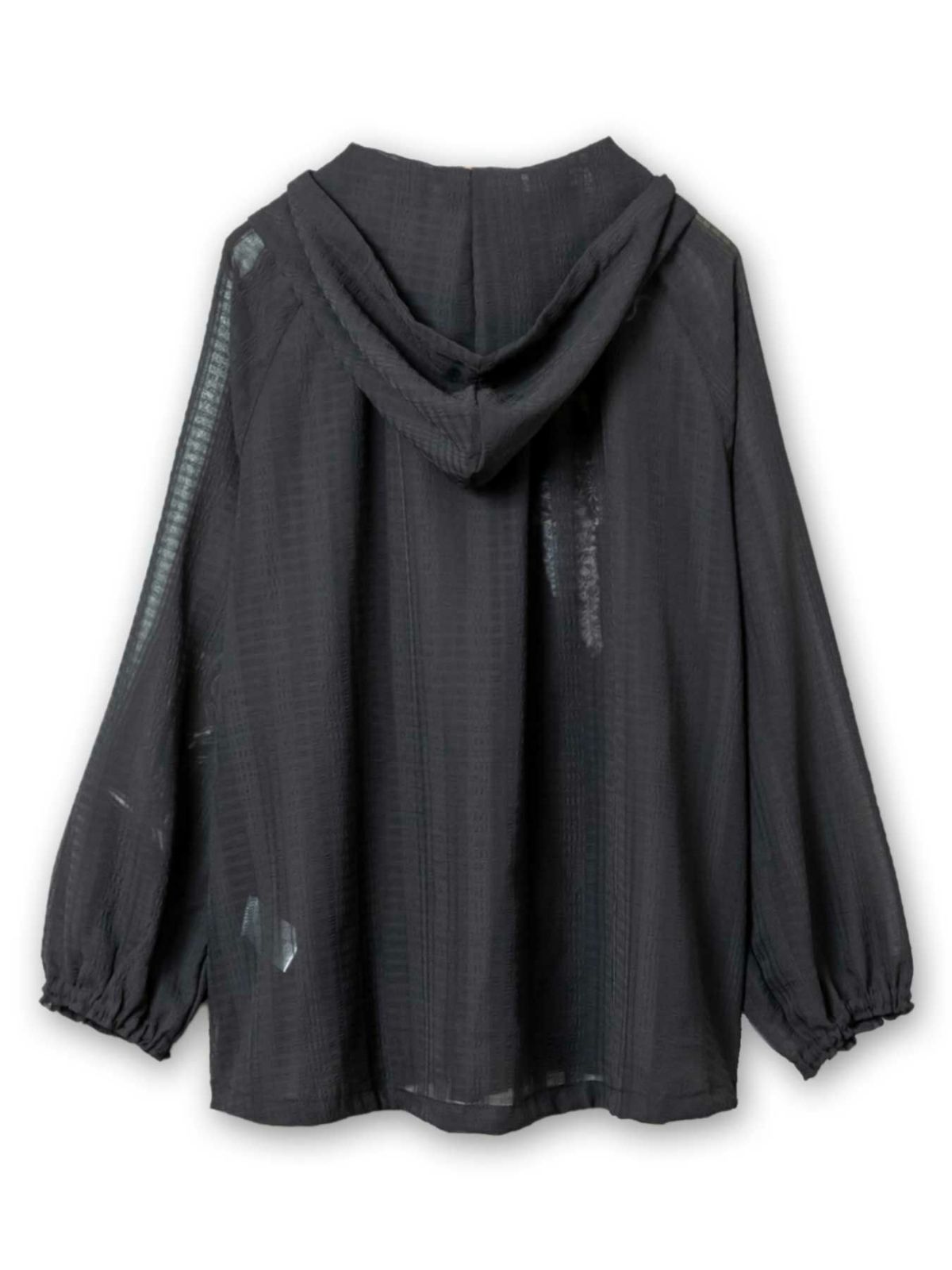 【雅結】三日月と藤刺繍 シアー素材ブラウスパーカー