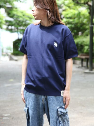 ≪20%OFF≫【moz】<br>エルク刺繍入り 半袖サマーニット≪返品・取寄対応不可≫