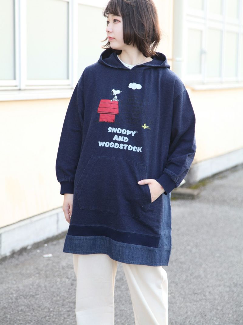 【JUICY×PEANUTS】“VINTAGE SNOOPY”デニム遣いプパーカーワンピース〔Lady's〕〔別注〕