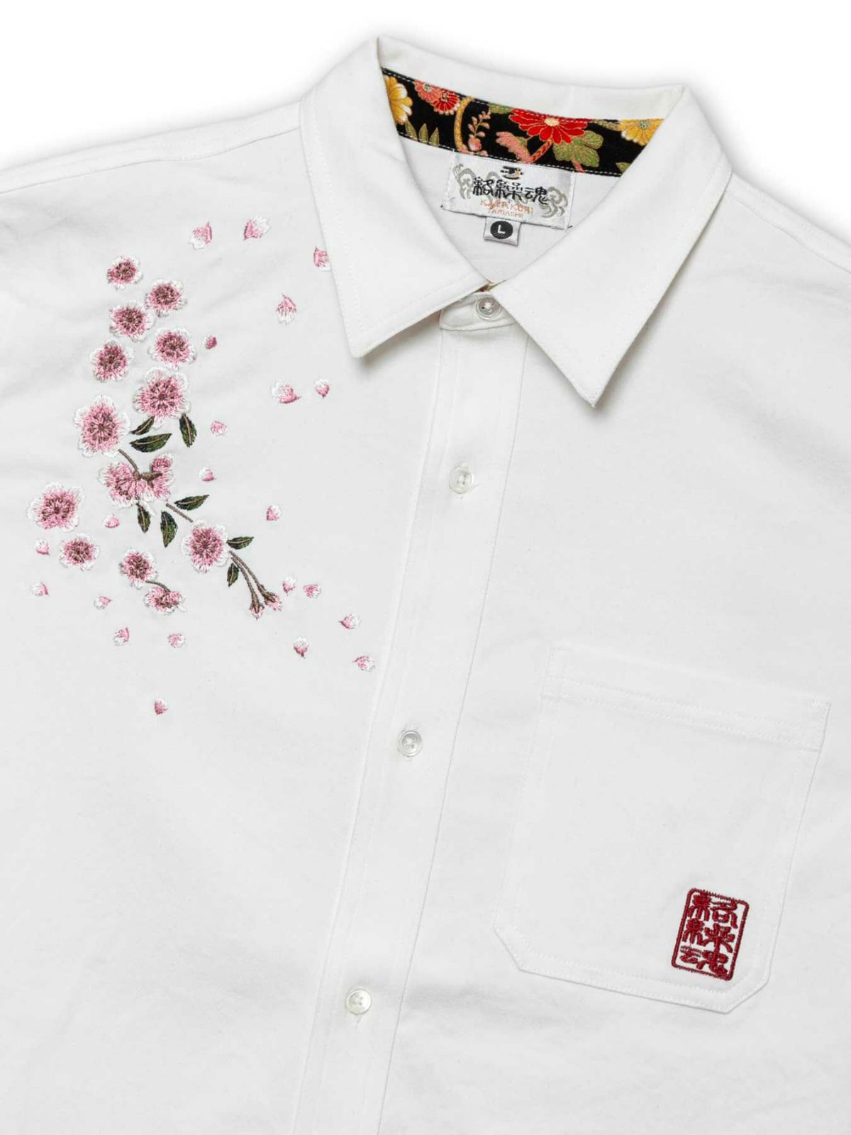 【絡繰魂】“桜吹雪”総刺繍シャツ